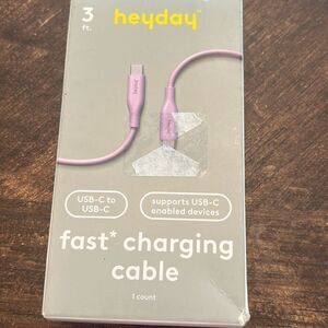 Heyday 3 Ft. Fast Charging Cable USB-C To USB-C PURPLE ~ NEW